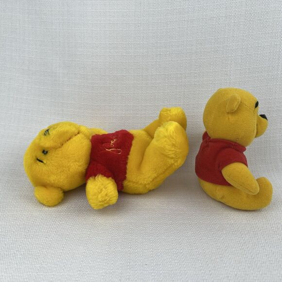Vintage Sears & Disney Rattle Winnie the Pooh Plush Stuffed Animal Toy Lot Of 2 - Picture 4 of 11